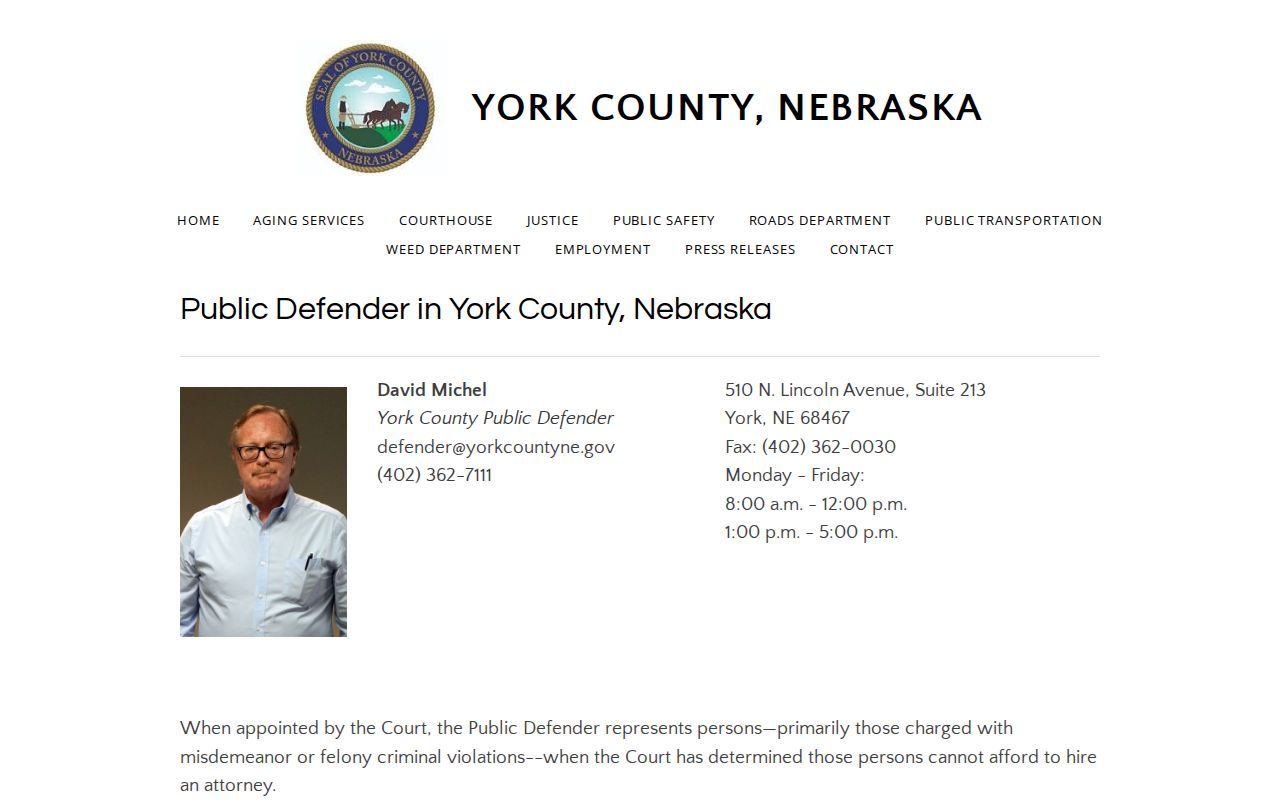York County Public Defender appointed-counsel contact and affidavit route