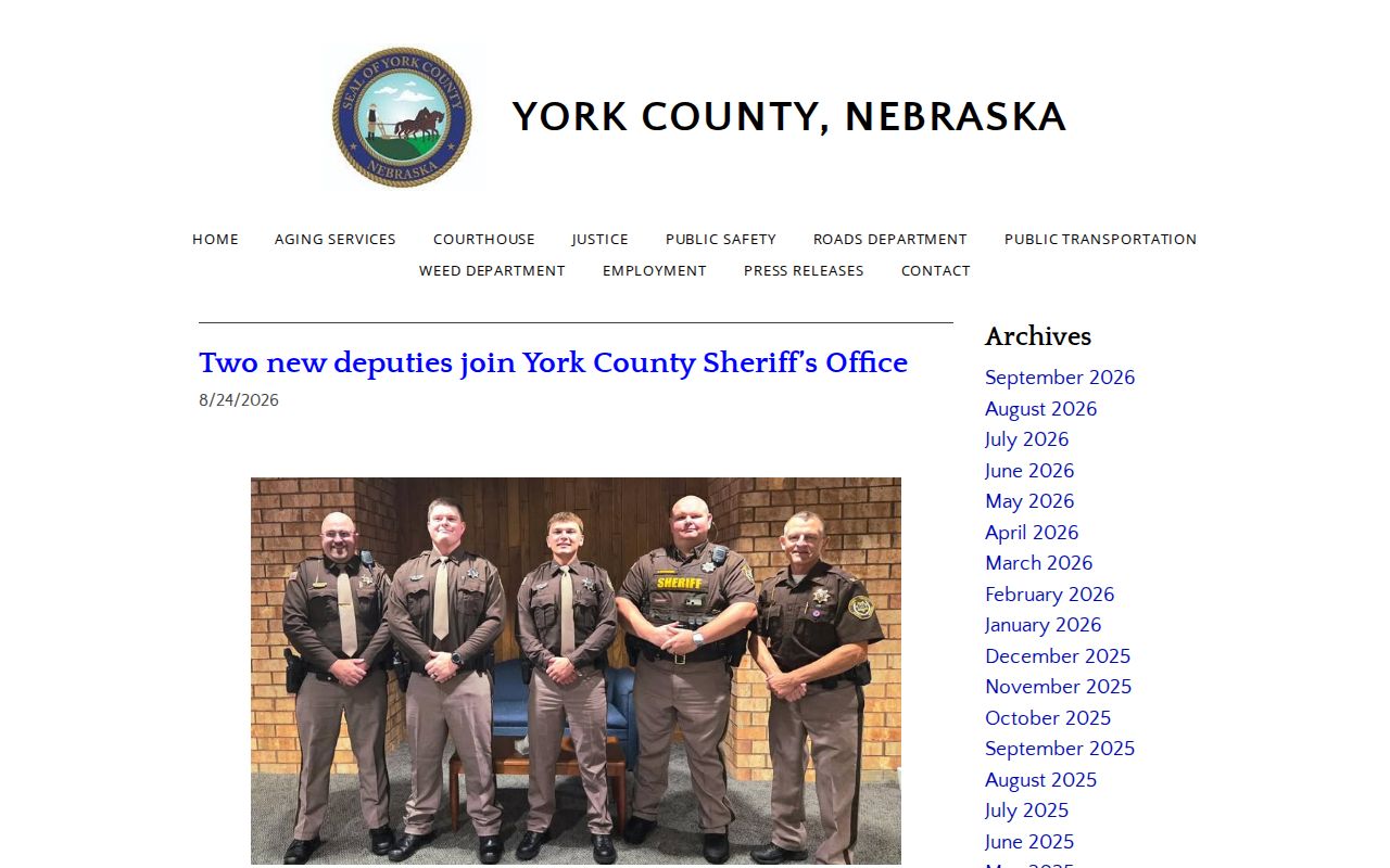 York County Sheriff public notice and agency source